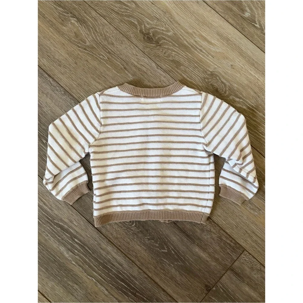 Mayoral Cream Striped Knit Baby Cardigan 4-6 Months